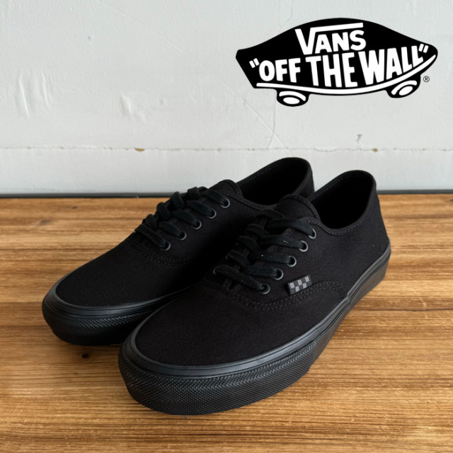 VANS バンズ ヴァンズ 　 SKATE AUTHENTIC (BLACK/BLACK)　 【オーセンティック スケート スニーカー】【おしゃれ シンプル 定番 ブ