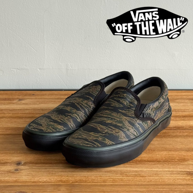 VANS バンズ ヴァンズ 　SKATE SLIP-ON TIGER CAMO GREEN/BLACK　 【スケート スリッポン カモ】【VANS バンズ スニーカー】【定番 