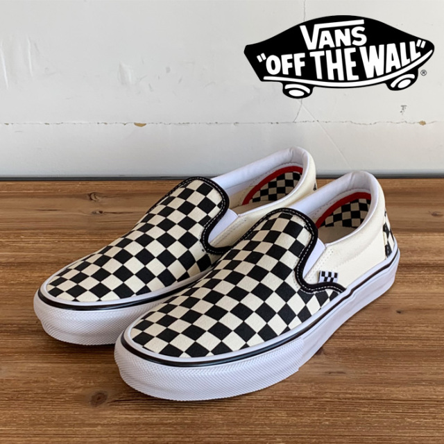 再入荷!! VANS バンズ ヴァンズ 　 SKATE SLIP-ON (CHECKERBOARD) BLACK/OFF WHITE　 【スケート スリッポン チェッカー】【VANS バ