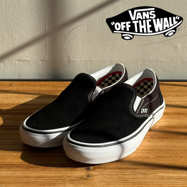 VANS バンズ ヴァンズ 　  SKATE SLIP-ON BLACK/WHITE　 【スケート スリッポン ブラック】【VANS バンズ スニーカー】【定番 おしゃ