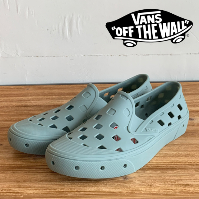 VANS バンズ ヴァンズ 　 TREK SLIP-ON Green Milieu　 【スリッポン サンダル】【VANS バンズ スニーカー】【定番 おしゃれ シンプ