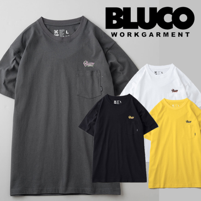 BLUCO (ブルコ)　 POCKET TEE -Script- 　【ポケットTシャツ 半袖】【143-22-005】【お取り寄せ商品 キャンセル不可】【2024 SPRING&