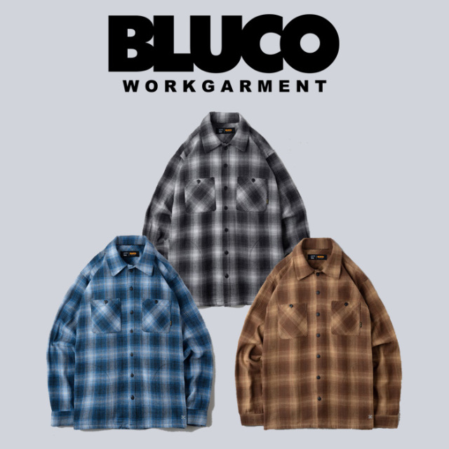 BLUCO (ブルコ)　OMBRE CHECK FLANNEL SHIRTS　【オンブレーチェックシャツ】【145-11-047】【2024 FALL EXHIBITION】【お取り寄せ商