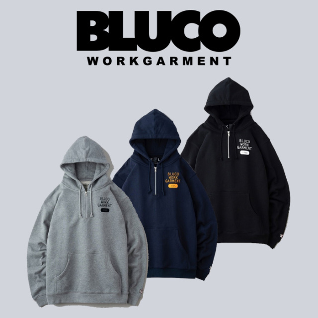 BLUCO (ブルコ)　HEAVY PILE SWEAT HALF ZIP HOODIE -1165-　【パーカー ハーフジップ】【145-13-015】【予約商品 キャンセル不可】