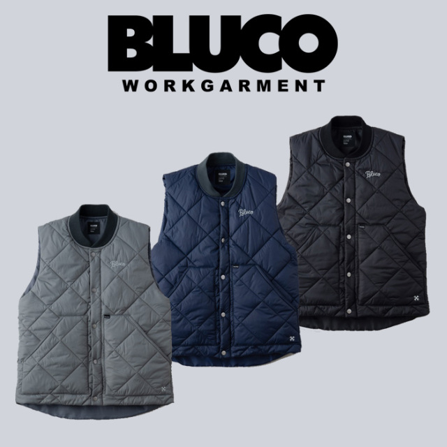 BLUCO ,ブルコ, RIB COLLAR QUILTING VEST