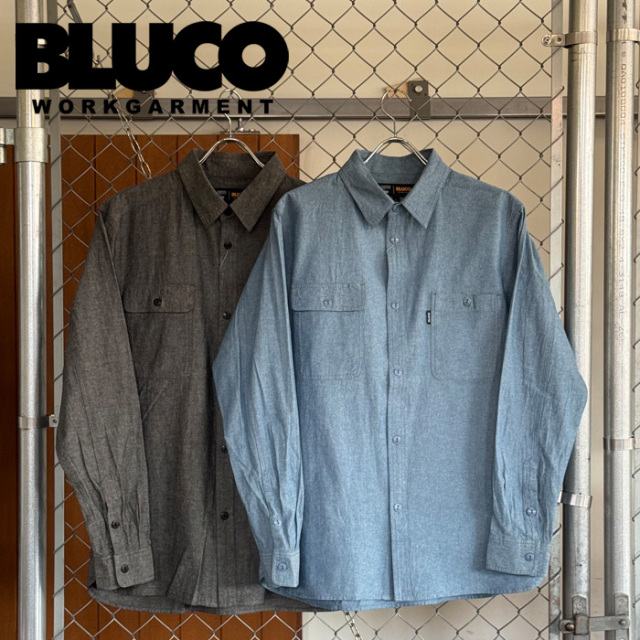 BLUCO (ブルコ)　CHAMBRAY WORK SHIRT L/S　【シャンブレー ロングスリーブシャツ】【151-11-121】【2025 SPRING コレクション】【お