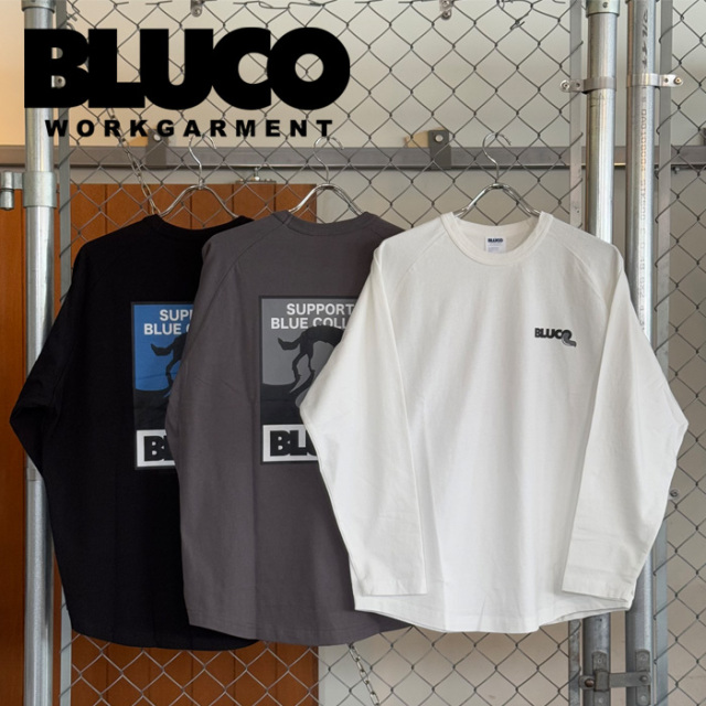 BLUCO (ブルコ)　RAGLAN L/S TEE -WOLF-　【ロングスリーブTシャツ】【151-12-008 -】【2025 SPRING コレクション 新作】