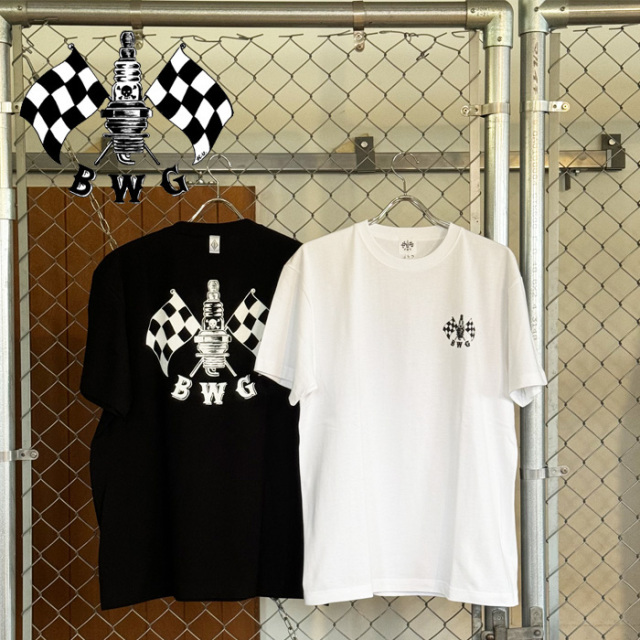 B.W.G　 CHECKER SPARK T/S　【Tシャツ 半袖 プリント】【2024新作 BLUCO ブルコ バイク バイカー】　
