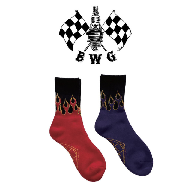 B.W.G　 FLAMES SOCKS 　【ソックス 靴下】【新作 即発送可能】【BLUCO ブルコ】　