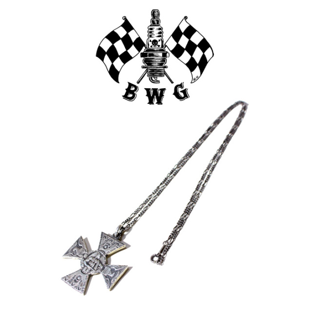 B.W.G　 INDIAN and EAGLE SURFERS CROSS NECKLACE 　【ネックレス シルバー】【予約商品 キャンセル不可】　