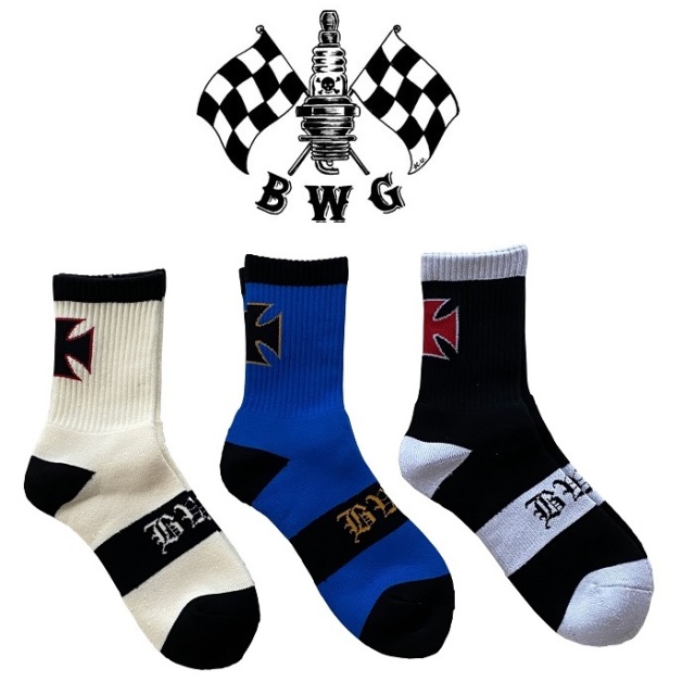 B.W.G　IRONCROSS SOCKS 　【ソックス 靴下】【新作 即発送可能】【BLUCO ブルコ】　