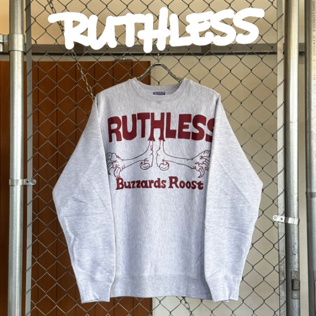 RUTHLESS (ルースレス)　BIG FOOT LOGO SWEATS　【スウェット グレー】　