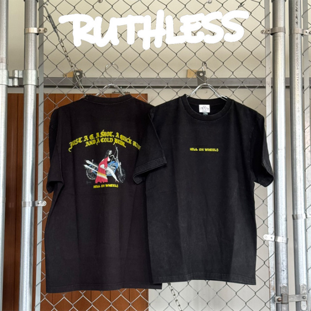 RUTHLESS (ルースレス)　HELL ON WEELS S/S TEE　【Tシャツ 半袖】【ブラック】　