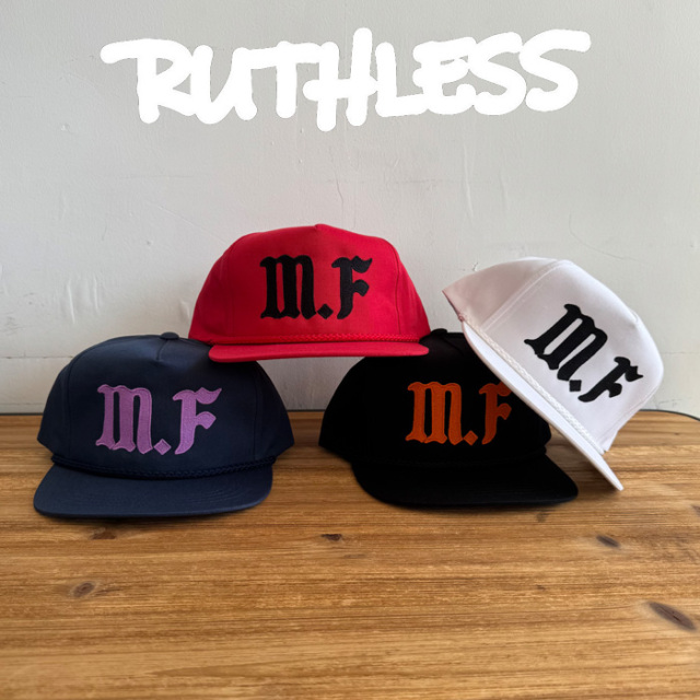 RUTHLESS (ルースレス)　 M.F Snap buck cap　【キャップ 帽子】【ブラック ネイビー レッド ホワイト】