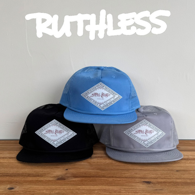 RUTHLESS (ルースレス)　Mrs.CASEY BOTTLE Snap back cap　【キャップ 帽子】【ブラック グレー ブルー】