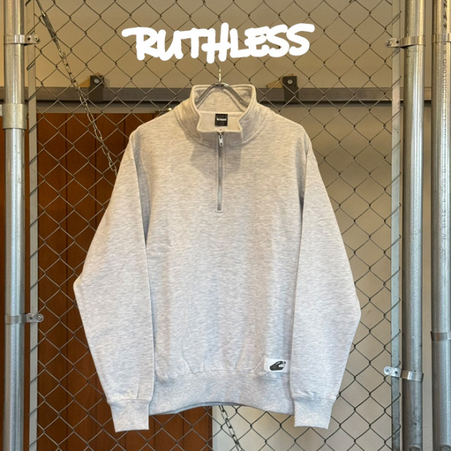 RUTHLESS (ルースレス)　Tiny is beautiful Half Zip sweat　【ハーフジップ スウェット】【Betty Bee HAKU】　【hot rod custom sho