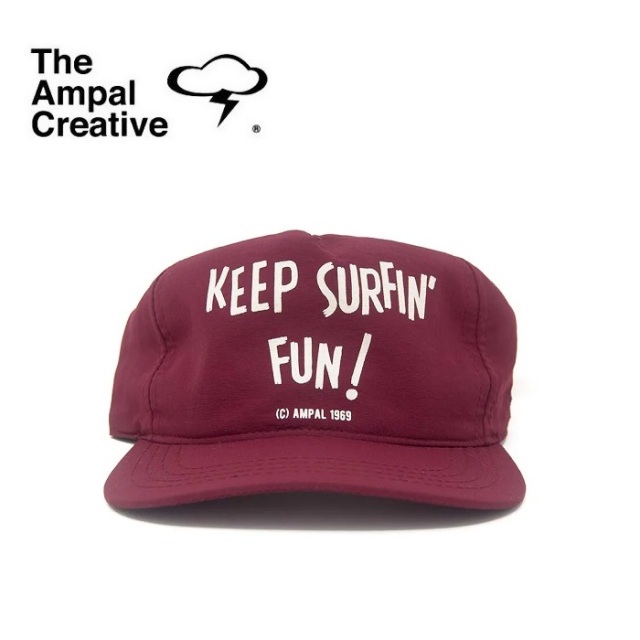 THE AMPAL CREATIVE (ザ・アンパル クリエイティブ)　KEEP SURFIN FUN - Snapback (MAROON)　【キャップ 帽子 定番 人気 カリフォル