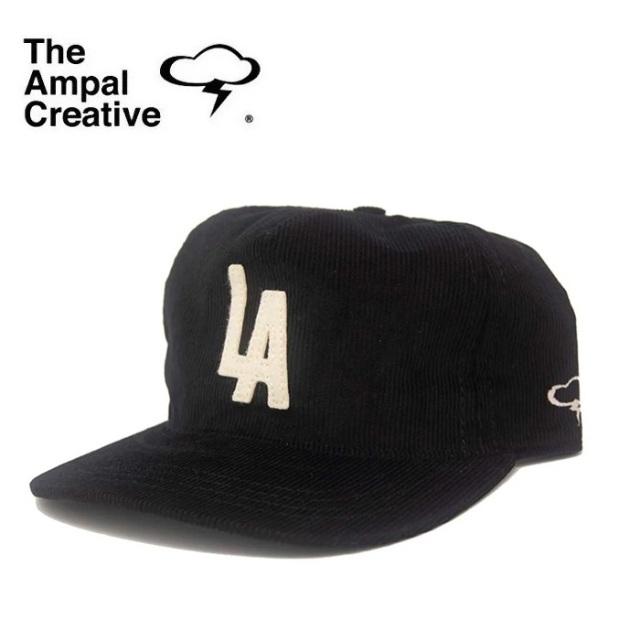 THE AMPAL CREATIVE (ザ・アンパル クリエイティブ)　LA CITY Snapback Cap Black Corduroy　【キャップ 帽子 定番 人気 カリフォル