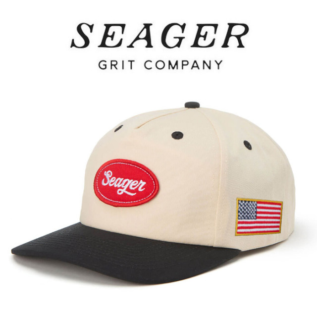 SEAGER(シーガー)　SEAGER AMERICANA SNAPBACK CREAM/BLACK　【キャップ 帽子】【シーガー キャップ】【定番 人気 シンプル アウトド