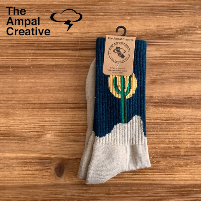 THE AMPAL CREATIVE (ザ・アンパル クリエイティブ)　SUNSET CACTUS Socks　【ソックス 靴下 おしゃれ 人気 カリフォルニア MADE IN 