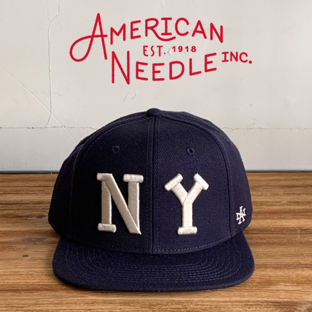 AMERICAN NEEDLE (アメリカンニードル)　NBY LOGO CAP - ARCHIVE 400 SERIES -(NAVY)　【キャップ 帽子 定番 人気 NY ロゴ】