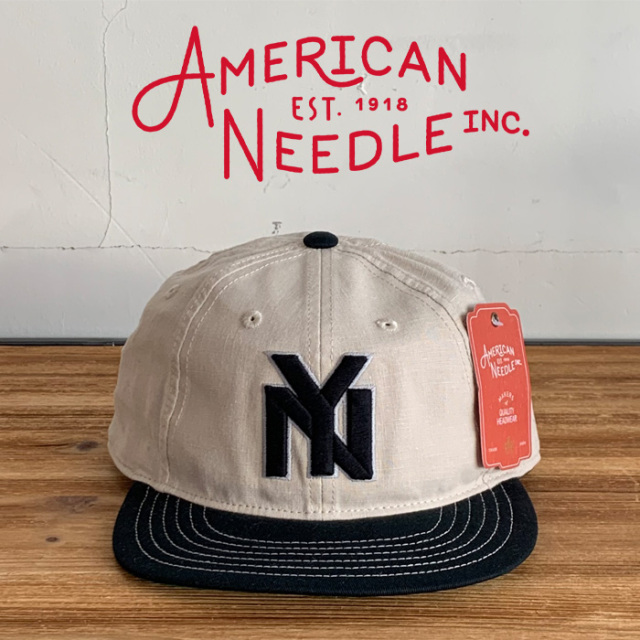 AMERICAN NEEDLE (アメリカンニードル)　NY LOGO CAP - LINE OUT -　【キャップ 帽子 定番 人気 NY ロゴ】