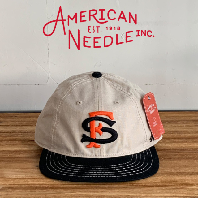 AMERICAN NEEDLE (アメリカンニードル)　SF LOGO CAP - LINE OUT -　【キャップ 帽子 定番 人気 SF ロゴ】