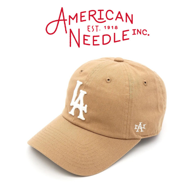 AMERICAN NEEDLE (アメリカンニードル)　LOS ANGELES - BALLPARK - (KHAKI)　【キャップ 帽子 定番 人気 LA ロゴ】【SMU674A-LA】