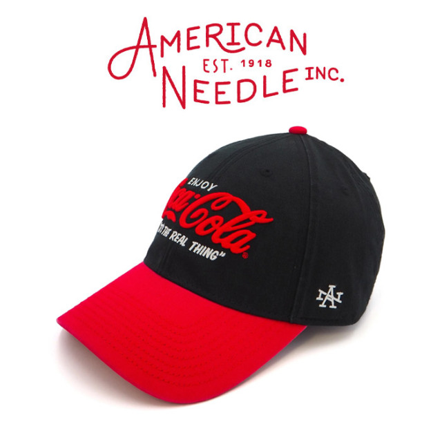 AMERICAN NEEDLE (アメリカンニードル)　BALLPARK -COKE (BLACK/RED)　【キャップ 帽子 定番 人気  ロゴ コカコーラ】【SMU674AC-COK
