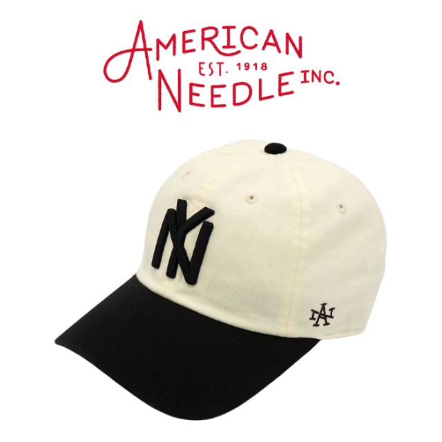 AMERICAN NEEDLE (アメリカンニードル)　NY BLACK YANKEES - BALLPARK - (OFF WHITE)　【キャップ 帽子 定番 人気 NY ロゴ】【SMU674