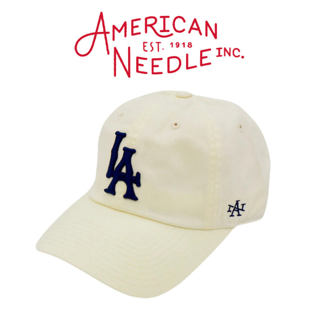 AMERICAN NEEDLE (アメリカンニードル)　LOS ANGELES - BALLPARK - (OFF WHITE)　【キャップ 帽子 定番 人気 LA ロゴ】【SMU674D-LA