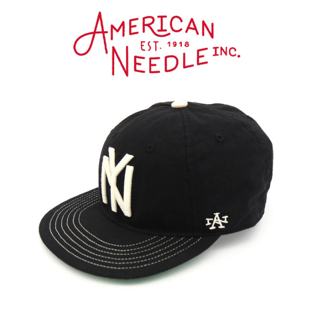 AMERICAN NEEDLE (アメリカンニードル)　NEW YORK BLACK YANKEES - LINE OUT - (BLACK/IVORY)　【キャップ 帽子 定番 人気 NY ロゴ】