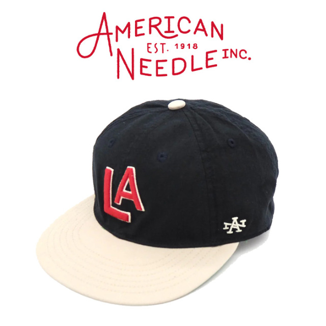 AMERICAN NEEDLE (アメリカンニードル)　LOS ANGELS ANGELS - LINE OUT - (NAVY/NATURAL)　【キャップ 帽子 定番 人気 LA ロゴ】【SM