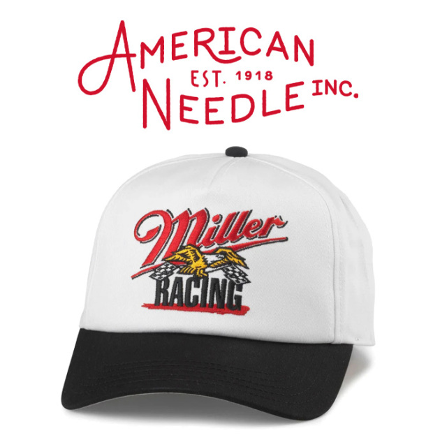 AMERICAN NEEDLE (アメリカンニードル)　ROSCOE - MILLER HIGH LIFE (WHITE/BLACK)　【キャップ 帽子 定番 人気  ロゴ】【SMU769C-MH