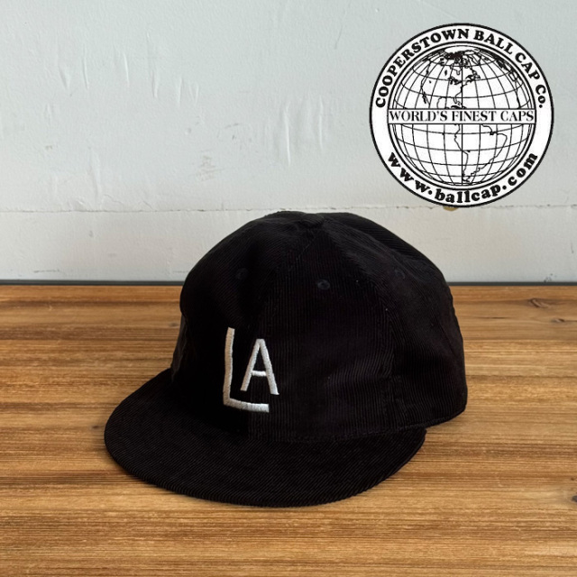 COOPERSTOWN BALL CAP (クーパーズタウンボールキャップ)　CORDUROY CAP 1943 Los Angeles Angels (BLACK)　【ロサンゼルス エンゼル