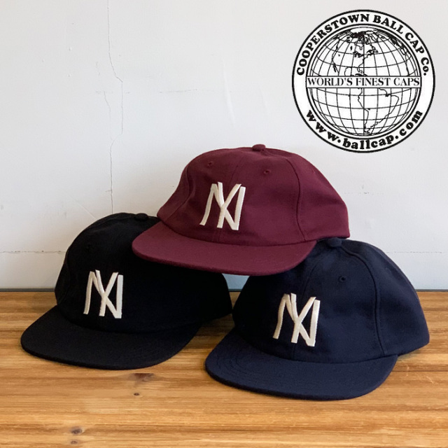 COOPERSTOWN BALL CAP (クーパーズタウンボールキャップ)　1935 NYBYC (WOOL SAGE CAP)　【キャップ 帽子 定番 人気 NY ロゴ MADE IN