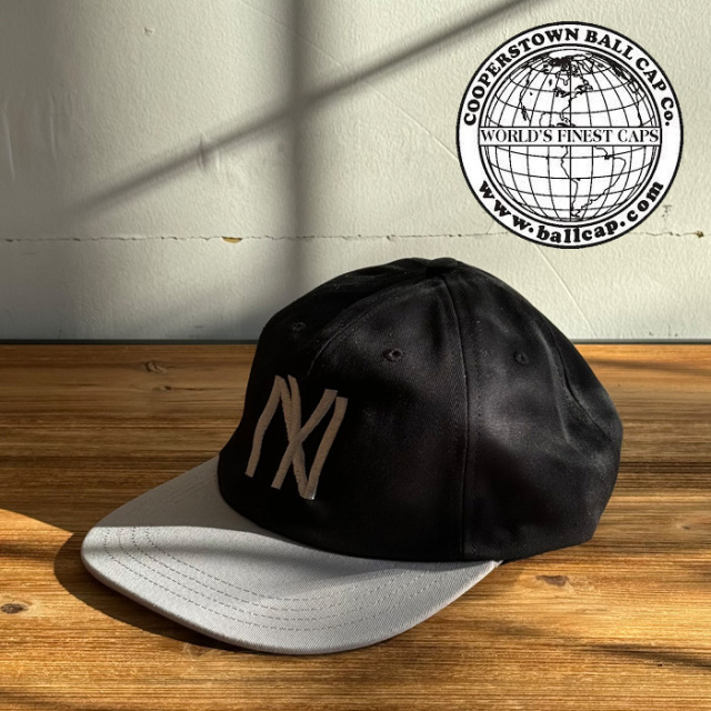 COOPERSTOWN BALL CAP (クーパーズタウンボールキャップ)　1935 NYBYC (BLACK/GRAY 2TONE)　【キャップ 帽子 定番 人気 NY ロゴ MADE