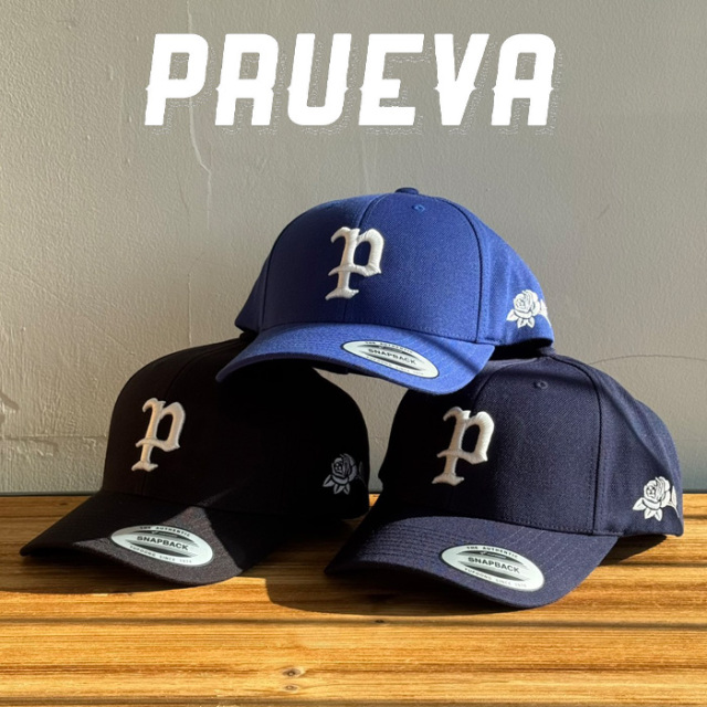 PRUEVA (プルエバ)　P-CAP ROUND VISOR　【キャップ 帽子 ラウンドバイザー】【6パネル スナップバックキャップ】【倉本一真 CHICANO
