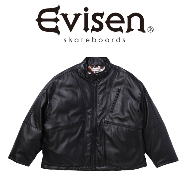 【EVISEN】 Evisen Skateboards (エヴィセン スケートボード)　 SINGLE LEATHER DOWN JKT 　 【レザー ダウンジャケット】【エビセン