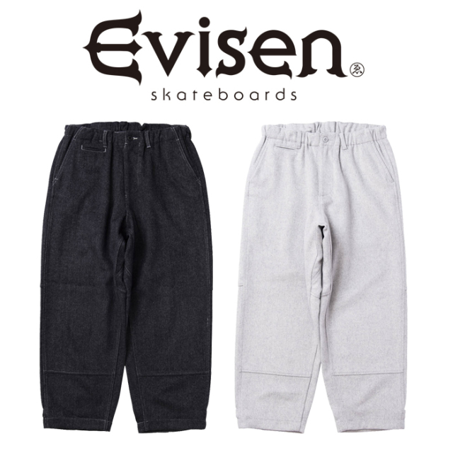 EVISEN - STITCH WOOL PANTS Black