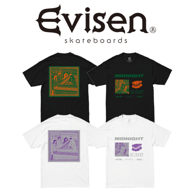 Evisen Skateboards (エヴィセン スケートボード)　 MIDNIGHT SUSHI 　 【Tシャツ】【エビセン スケートボード Evisen Skateboards 