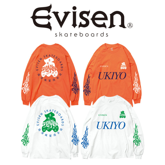 Evisen Skateboards (エヴィセン スケートボード)　 UKIYO LS 　 【ロングスリーブTシャツ ロンT】【エビセン スケートボード Evisen