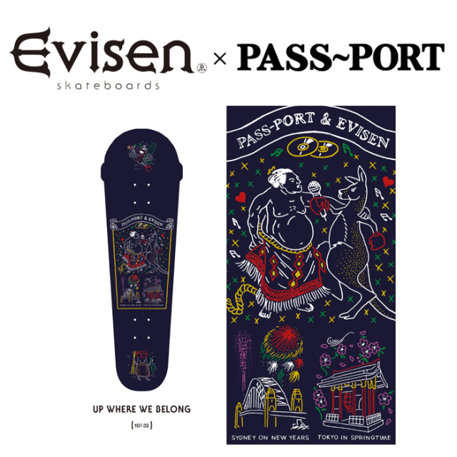 【EVISEN】 Evisen Skateboards (エヴィセン スケートボード)　 PASS~PORT UP WHERE WE BELONG 　 【デッキ スケートボード スケボー