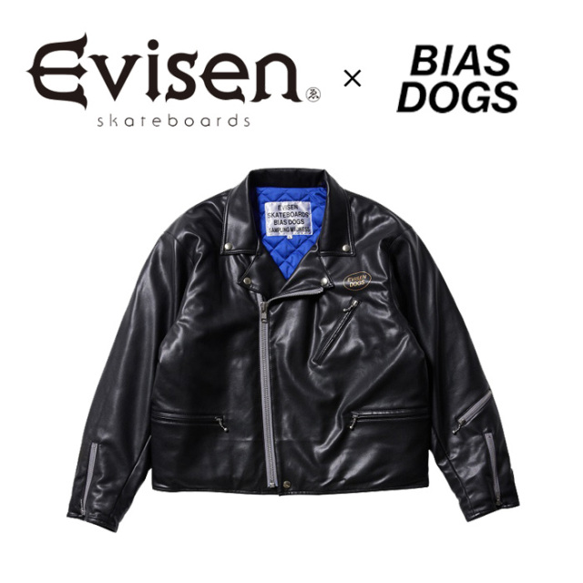 Evisen Skateboards (エヴィセン スケートボード)　BIAS DOGS Super Real LEATHER JKT　 【レザージャケット】【エビセン スケートボ