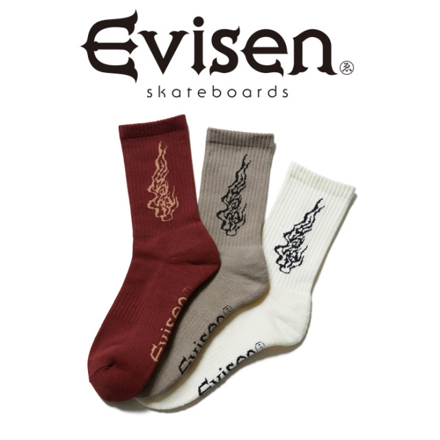 【EVISEN】 Evisen Skateboards (エヴィセン スケートボード)　EYE FIRE SOCKS　 【ソックス 靴下】【エビセン スケートボード Evise