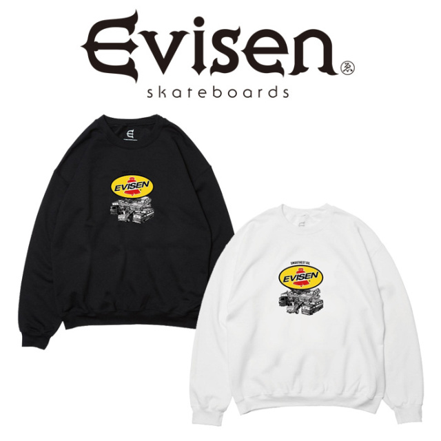 【SALE40%OFF】　Evisen Skateboards (エヴィセン スケートボード)　SMOOTHEST OIL CREW NECK　 【ロングスリーブTシャツ】【エビセ