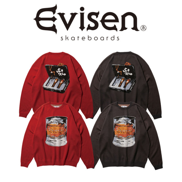 Evisen Skateboards (エヴィセン スケートボード)　 MOUNTAIN HIGH JACQUARD 　 【クルーネック ニット】【エビセン スケートボード 