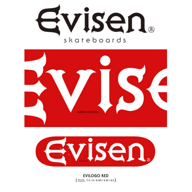 【EVISEN】 Evisen Skateboards (エヴィセン スケートボード)　 EVILOGO RED　 【デッキ スケートボード スケボー】【エビセン スケ