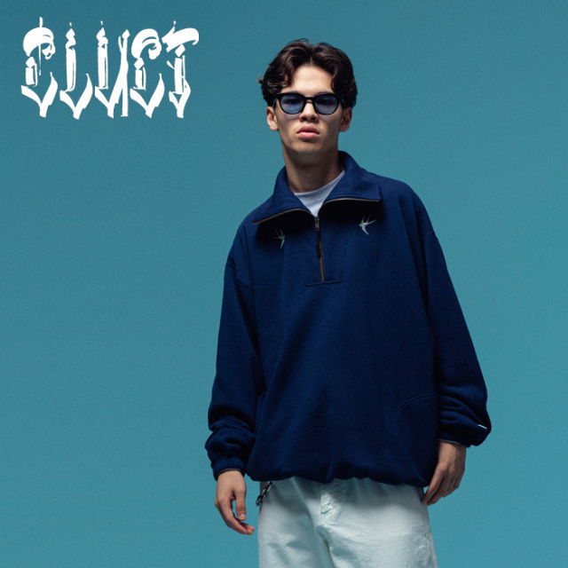 CLUCT (クラクト)　BOOKS STORE SWEAT　【ハーフジップ スウェット】【#05016】【2025 NEW YEAR SPECIAL PRODUCTS】【2025年 初売り