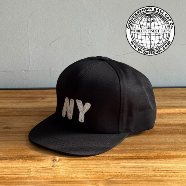 COOPERSTOWN BALL CAP (クーパーズタウンボールキャップ)　HI CROWN CAP SNAPBACK NY (BLACK)　【キャップ 帽子 定番 人気 NY ロゴ M